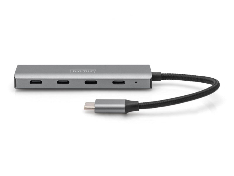 DIGITUS 4-Port USB-C Hub USB-Hubs - 4 - Grau