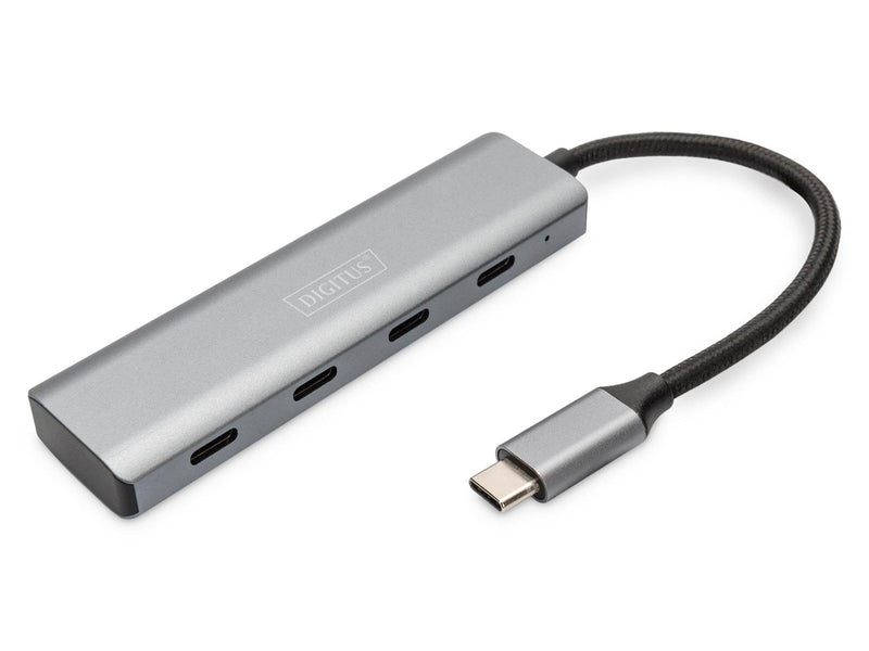 DIGITUS 4-Port USB-C Hub USB-Hubs - 4 - Grau