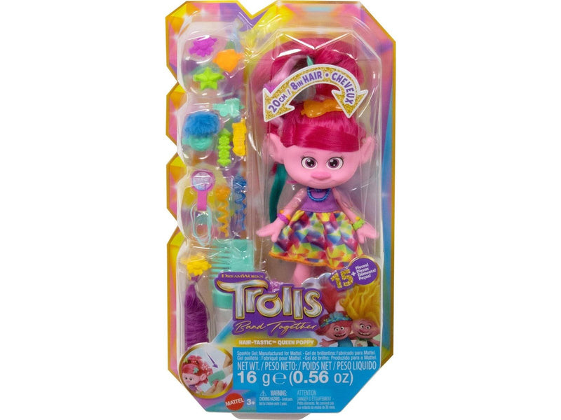 Mattel Dreamworks Trolls Band Together Hair-Tastic Queen Poppy Fashion Doll