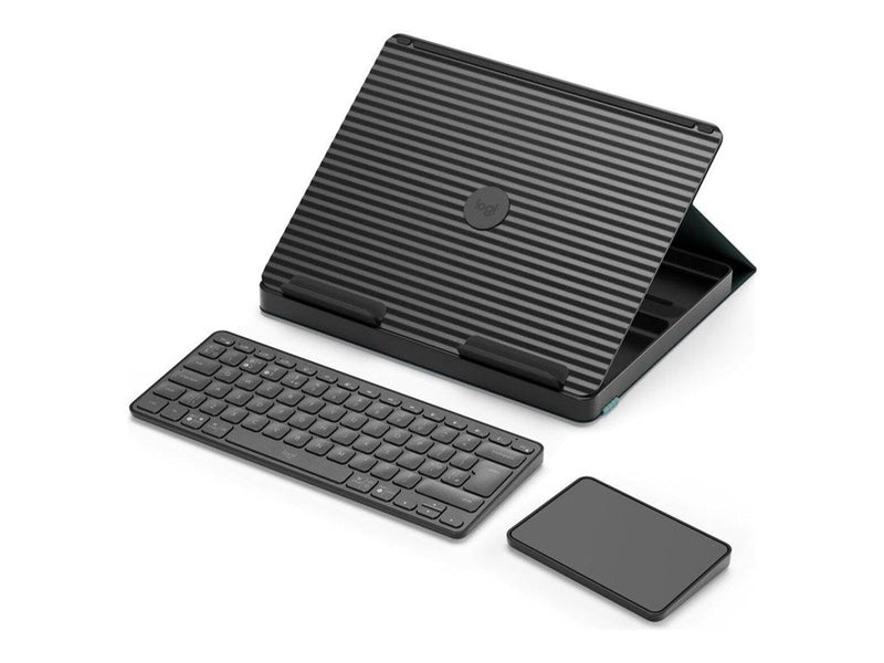 Logitech Casa Pop-Up Desk - Nordic Calm (UK) - Tastatur und Touchpad-Set - Englisch - UK - Grau