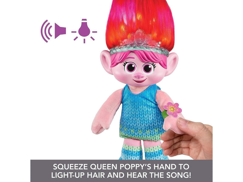 Dreamworks Trolls Band Together Hair Pops Showtime Surprise Queen Poppy Plush 35.5cm