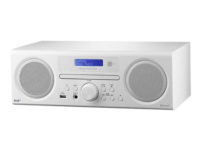 Scansonic DA310 DAB+ m. CD og Bluetooth - HVID - DAB/DAB+/FM - Weiß