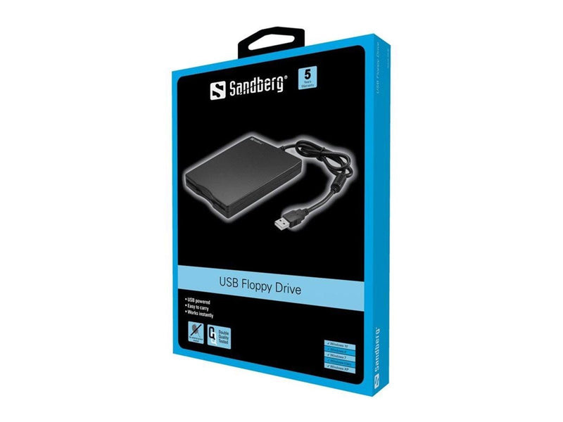 Sandberg USB Floppy Mini Reader - Floppy - USB - Schwarz