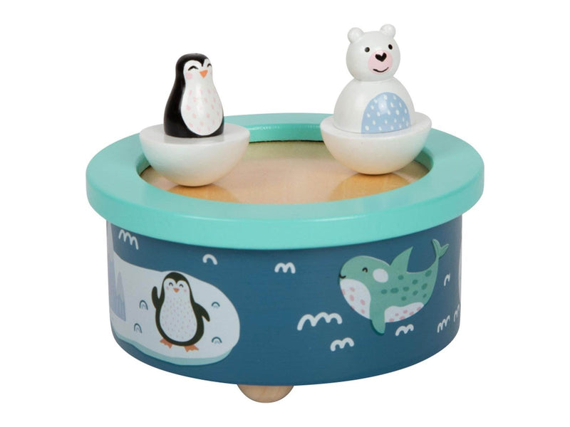 Small Foot - Wooden Music Box North Pole Wind Up