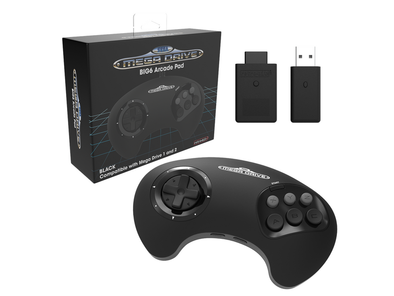 Retro-Bit BIG6 Wireless - Wireless Controller - Sega Mega Drive