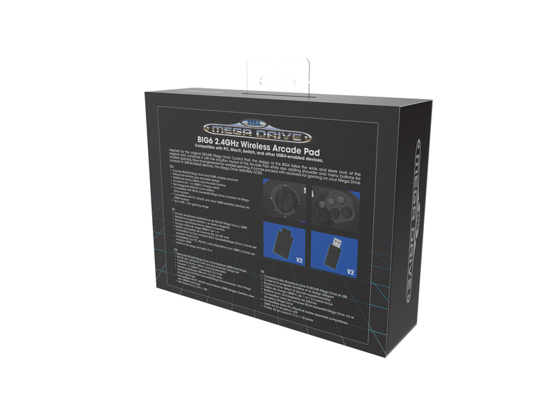 Retro-Bit BIG6 Wireless - Wireless Controller - Sega Mega Drive