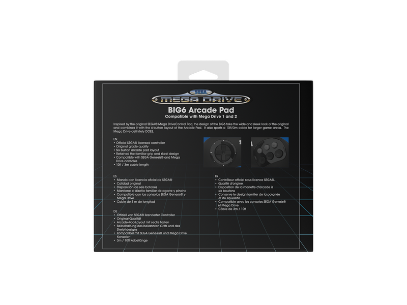 Retro-Bit BIG6 Sega Mega Drive - Wired Controller - Sega Mega Drive
