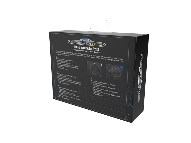 Retro-Bit BIG6 Sega Mega Drive - Wired Controller - Sega Mega Drive