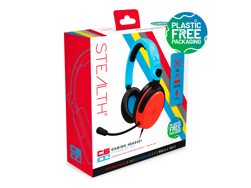 STEALTH C6-100 Gaming Headset (Multi Format) - Neon Blue/Red