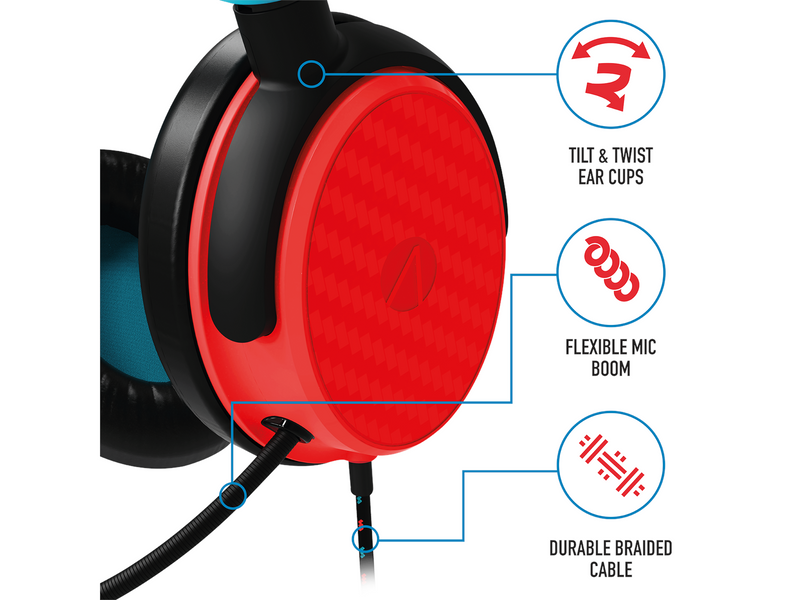 STEALTH C6-100 Gaming Headset (Multi Format) - Neon Blue/Red