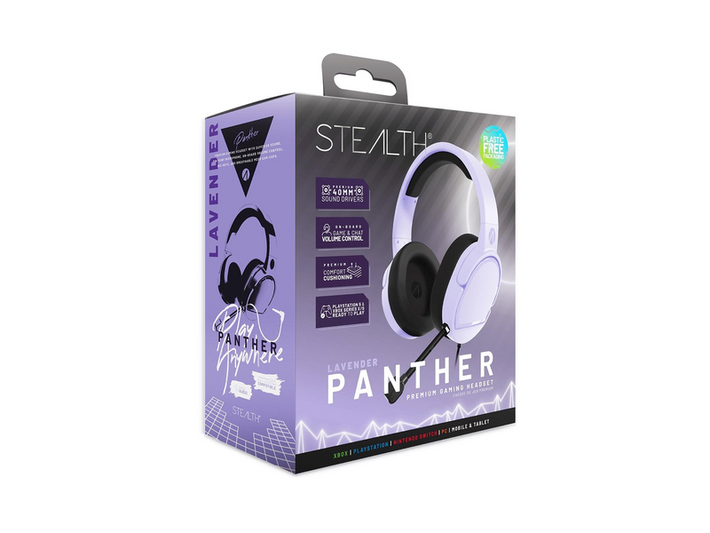 STEALTH PANTHER Premium Gaming Headset (Multi Format) Lavender