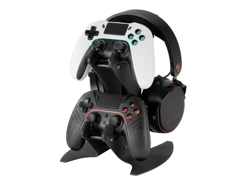 Deltaco Dual Controller and Headset Stand in metal black