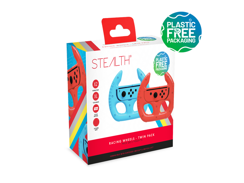 STEALTH Joy-Con Racing Wheels for Nintendo Switch Twin Pack Red/Blue - Miscellaneous Wheel - Nintendo Switch