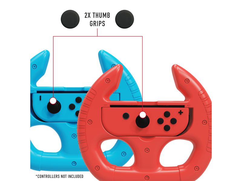 STEALTH Joy-Con Racing Wheels for Nintendo Switch Twin Pack Red/Blue - Miscellaneous Wheel - Nintendo Switch