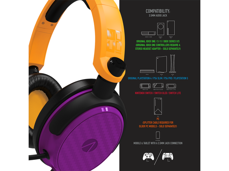 STEALTH C6-100 Gaming Headset (Multi Format) - Neon Orange/Purple