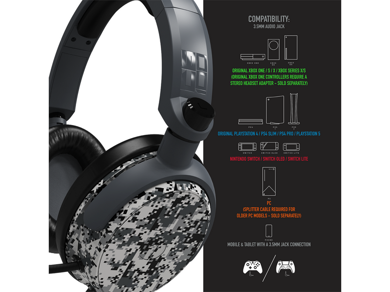 STEALTH C6-100 Gaming Headset (Multi Format) - Digital Grey