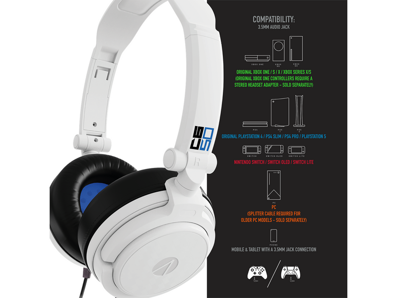 STEALTH C6-50 Gaming Headset (Multi Format) - Blue/White