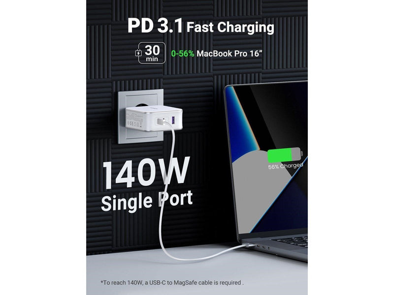 UGREEN Nexode GaN 140W Triple USB Charger - White