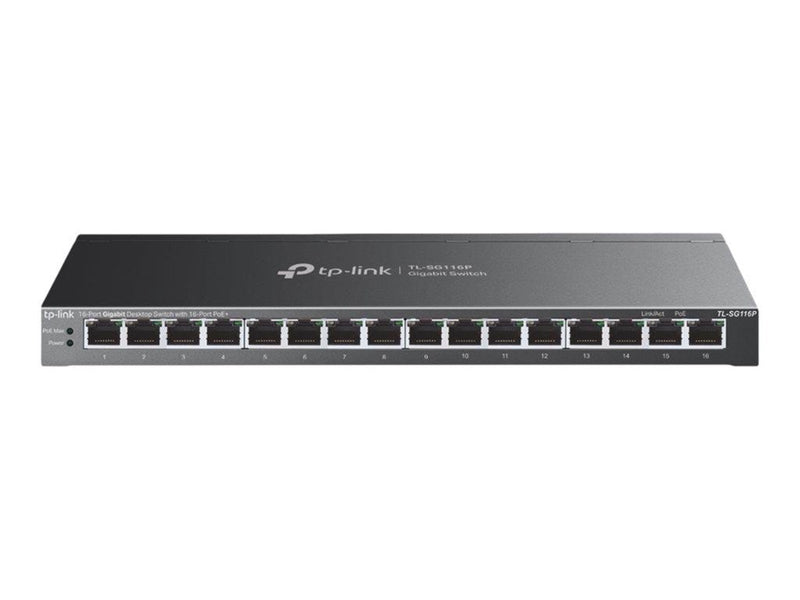 TP-Link TL-SG116P 16-Port Gigabit Desktop Switch with 16-Port PoE+