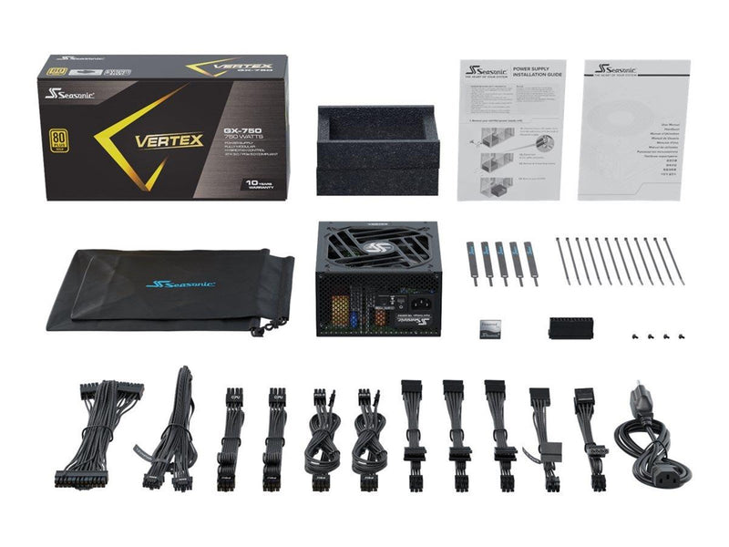 Seasonic Vertex GX 750 ATX 3.0 Netzteile - 750 Watt - 135 mm - ATX - 80 Plus Gold zertifiziert
