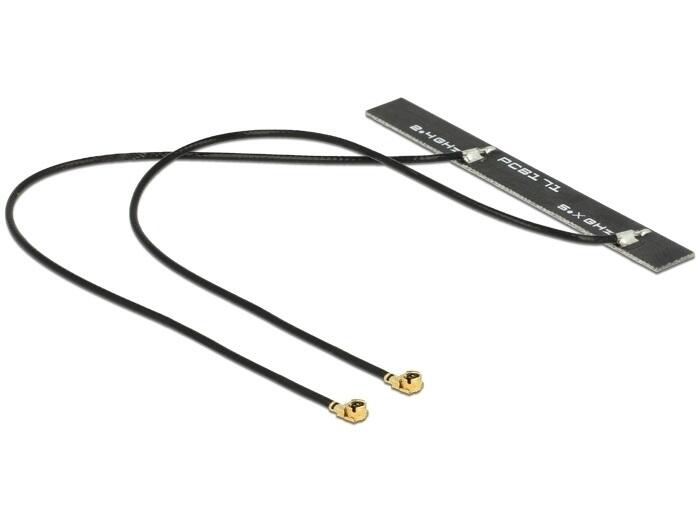 DeLOCK Dualband WLAN WiFi 6 Doppelantenne mit MHF I Stecker