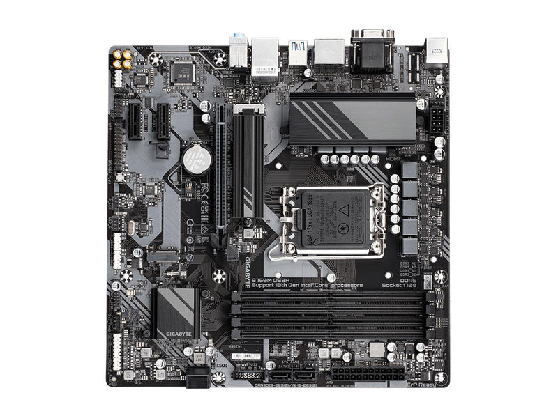 GIGABYTE B760M DS3H Mainboard - Intel B760 - Intel LGA1700 socket - DDR5 RAM - Micro-ATX