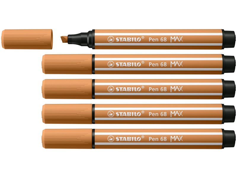STABILO Pen 68 MAX - Felt-tip pen with thick chisel tip - Dark Ocher