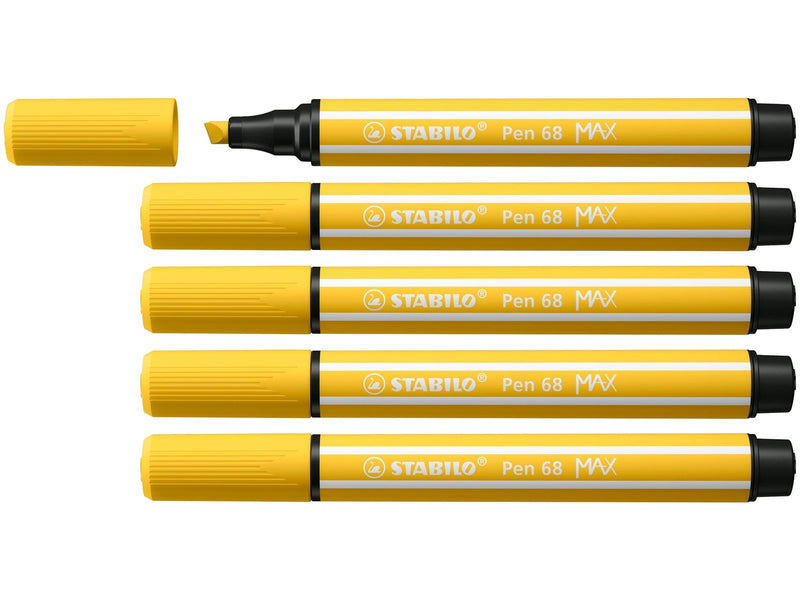 STABILO Pen 68 MAX - Felt-tip pen with thick chisel tip - yellow