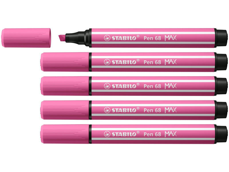 STABILO Pen 68 MAX - Felt-tip pen with thick chisel tip - Heliotrope