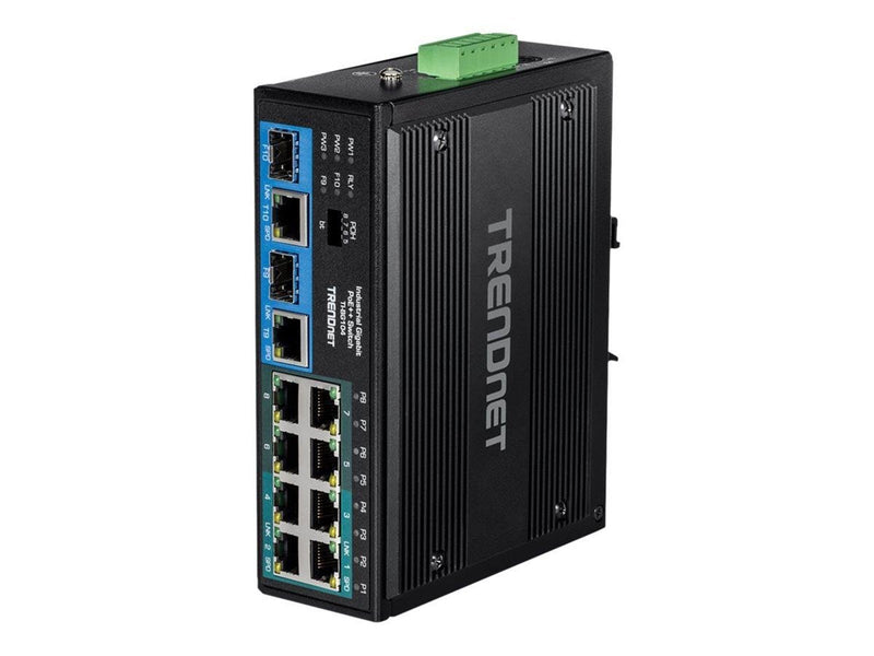 TRENDnet TI-BG104 - switch - industrial - 10 ports - unmanaged - TAA Compliant