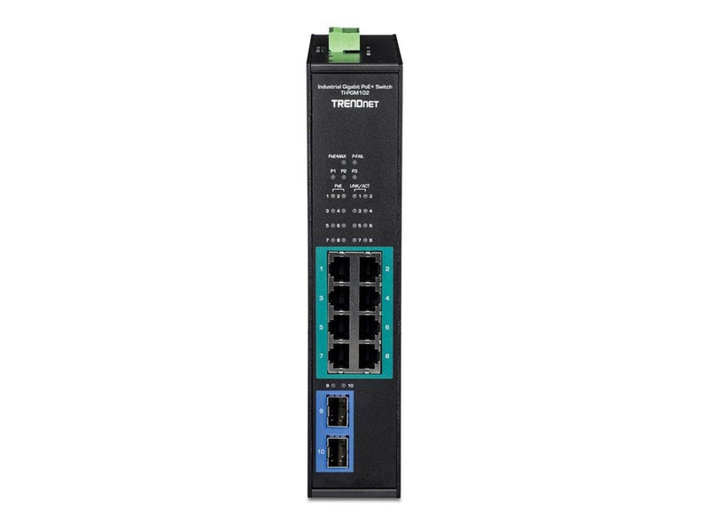 TRENDnet TI-PGM102 - switch - industrial - 10 ports - TAA Compliant
