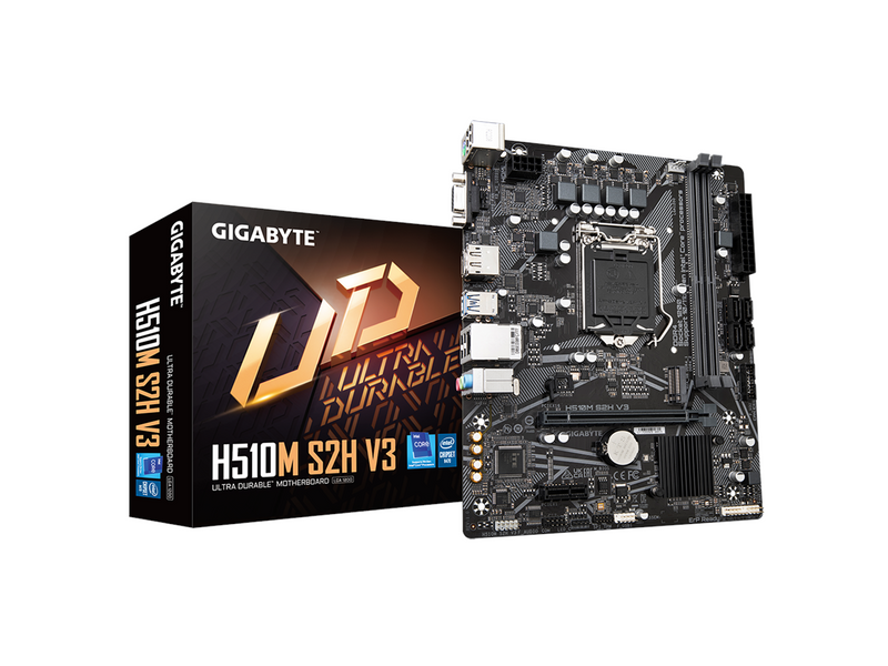 GIGABYTE H510M S2H V3 Mainboard - Intel H510 - Intel LGA1200 socket - DDR4 RAM - Micro-ATX