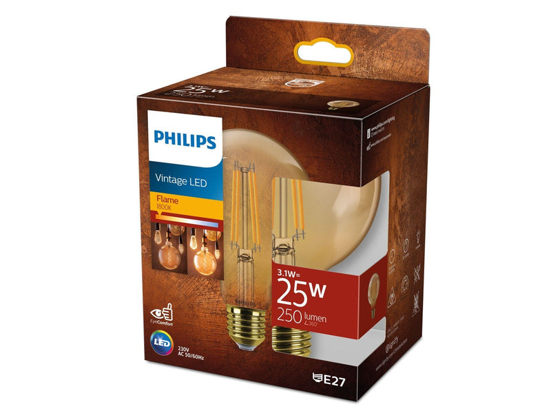 Philips LED-Lampe Globe G95 3,1W (25W) Flame E27
