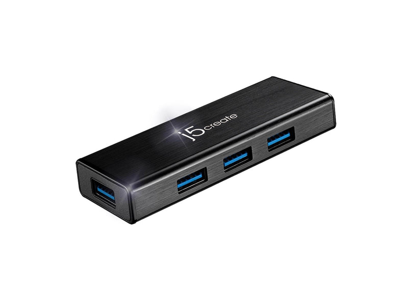 j5create 4-Port USB3.0 Mini Hub USB-Hubs - USB 3.0 - 4 - Schwarz