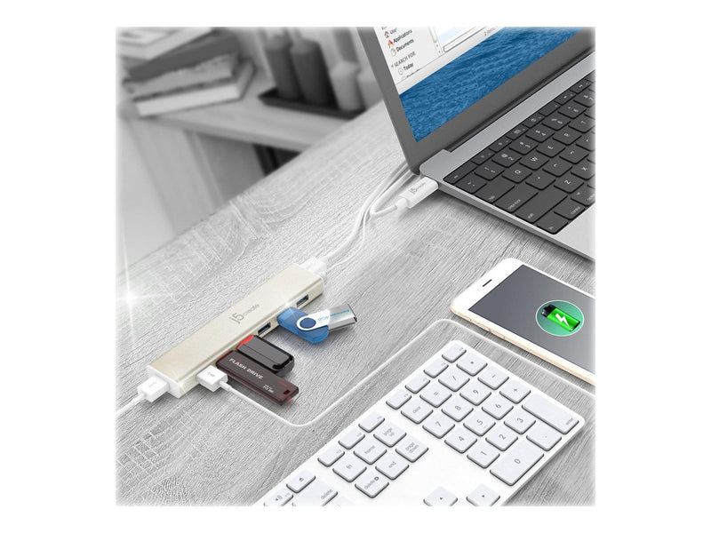 j5create 7-Port USB3.0 Hub USB-Hubs - USB 3.1 - 7 - Gold