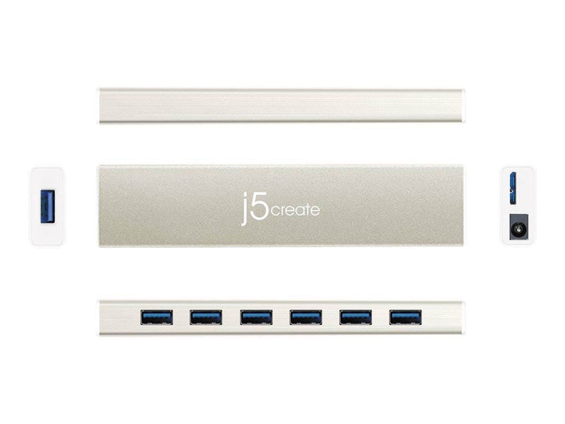 j5create 7-Port USB3.0 Hub USB-Hubs - USB 3.1 - 7 - Gold