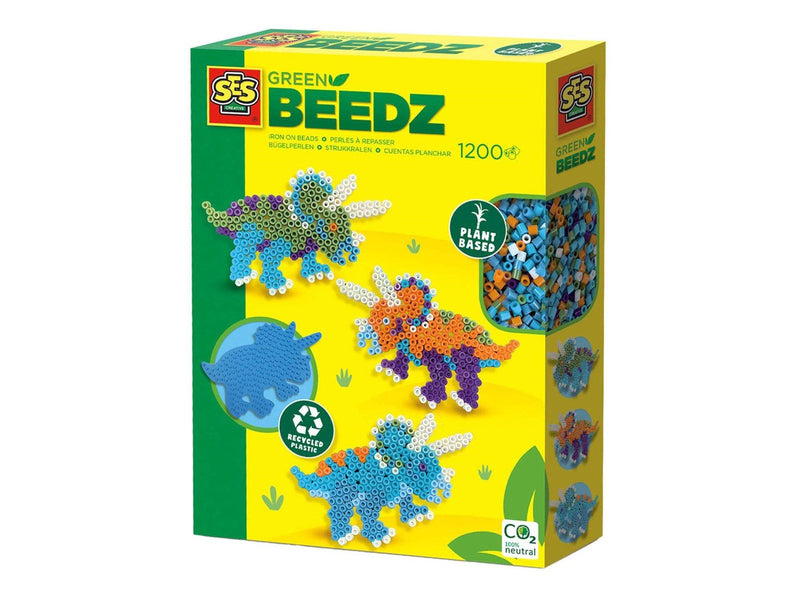 SES Creative Green Beedz - Iron on beads set Triceratops Dino