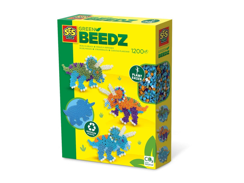 SES Creative Green Beedz - Iron on beads set Triceratops Dino