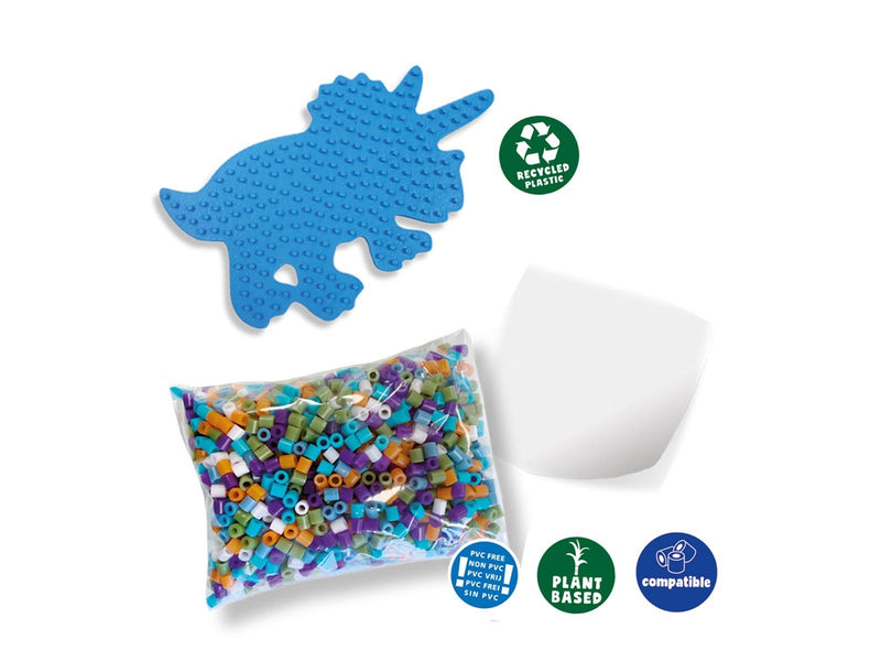 SES Creative Green Beedz - Iron on beads set Triceratops Dino