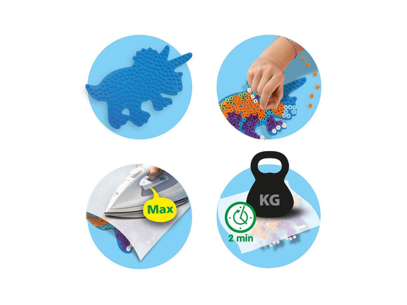 SES Creative Green Beedz - Iron on beads set Triceratops Dino