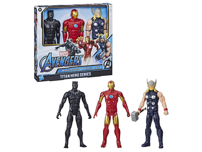 Marvel Avengers Titan Hero Series Black Panther Thor Iron Man 30 cm 3-Pack