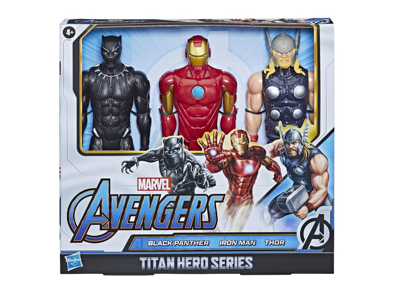 Marvel Avengers Titan Hero Series Black Panther Thor Iron Man 30 cm 3-Pack