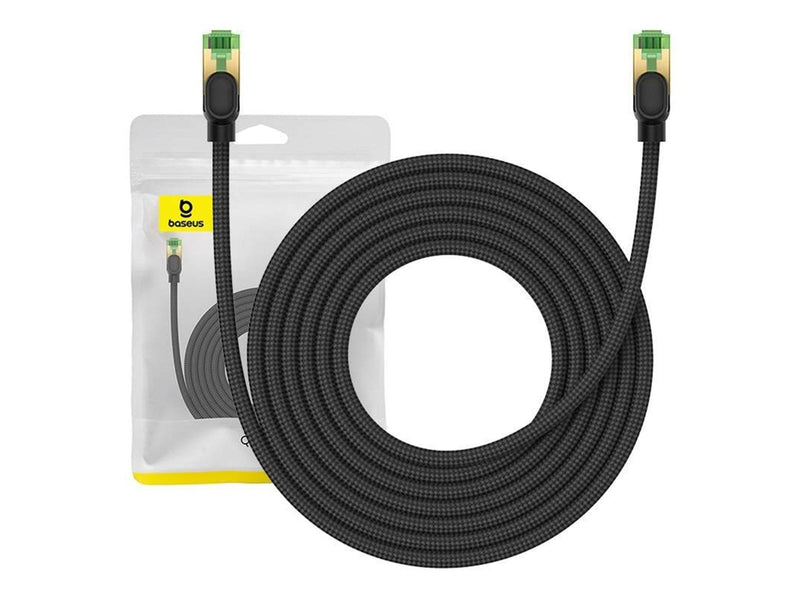 Baseus Braided network cable cat.8 Ethernet RJ45 40Gbps 5m (black) - Schwarz - 5 meter