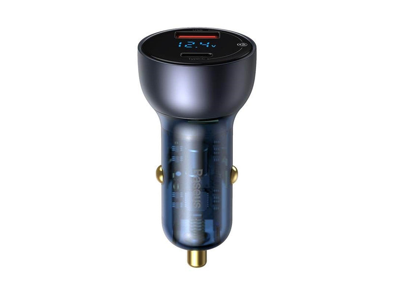 Baseus Car Charger  Particular Digital Display QC+PPS 65W With Mini White USB-C Cable With E-mark Chip 1m 100W (black)