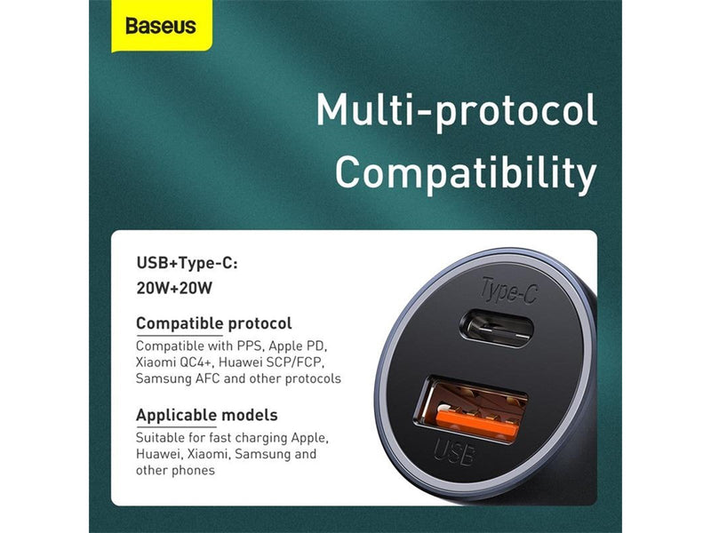 Baseus Golden Contactor Pro USB + USB-C 40W - Grey