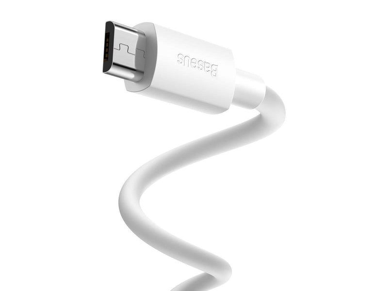 Baseus Simple Wisdom Data Cable Kit USB to Micro 2.1A (2PCS/Set) 1.5m White