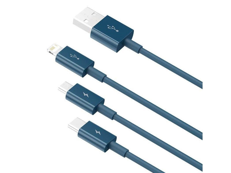 Baseus Superior Series USB to micro USB / USB-C / Lightning 3.5A 1.2m (blue)