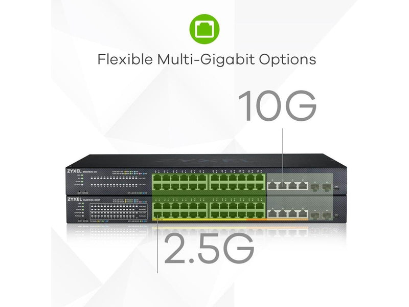 ZyXEL XMG1930-30 24-port 2.5G Multi-Gig Lite-L3 Smart Managed Switch with 6 10G Uplinks