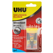 UHU blitzschnell MINIS gel Sekundenkleber 3x 1,0 g