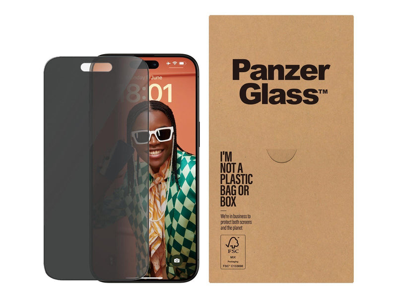 PanzerGlass Privacy - screen protector for mobile phone - ultra-wide fit with EasyAligner